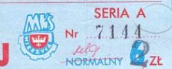 Bilet z sezonu 2003-2004 z meczu 2003.09.27.Wierzyca Starogard-Lechia Gdańsk