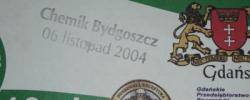 Bilet z sezonu 2004-2005 z meczu 2004.11.06.Lechia-Chemik Bydgoszcz