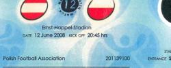 Bilet z sezonu 2007-2008 z meczu 2008.06.12.Austria-POLSKA