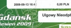 Bilet z sezonu 2009-2010 ze spotkania 2009.09.13.Lechia Gdańsk-Wisła Kraków
