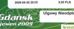 Bilet z sezonu 2009-2010 ze spotkania 2009.09.25.Lechia Gdańsk-Zagłębie Lubin