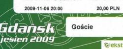 Bilet z sezonu 2009-2010 ze spotkania 2009.11.06.Lechia Gdańsk-Korona Kielce