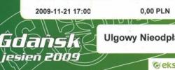 Bilet z sezonu 2009-2010 ze spotkania 2009.11.21.Lechia Gdańsk-GKS Bełchatów