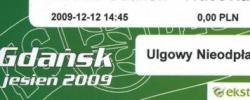 Bilet z sezonu 2009-2010 ze spotkania 2009.12.12.Lechia Gdańsk-Cracovia