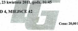 Bilet z sezonu 2010-2011 ze spotkania 2011.04.23.Lechia Gdańsk-Legia Warszawa