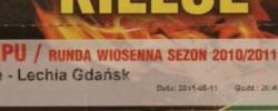 Bilet z sezonu 2010-2011 ze spotkania 2011.05.11.Korona Kielce-Lechia Gdańsk
