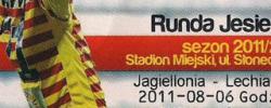 Bilet z sezonu 2011-2012 ze spotkania 2011.08.06.Jagiellonia Białystok-Lechia Gdańsk