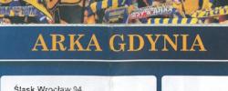 Bilet z sezonu 2011-2012 ze spotkania 2012.03.14.Arka Gdynia-Śląsk Wrocław