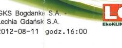 Bilet z sezonu 2012-2013 ze spotkania 2012.08.11.GKS Bełchatów-Lechia Gdańsk