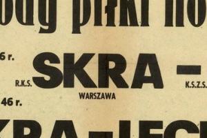 Plakat z sezonu 1946 ze spotkania 1946.08.11 Lechia Gdańsk-Skra Warszawa