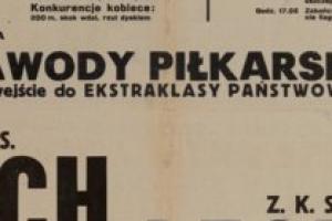Plakat z sezonu 1947 ze spotkania 1947.09.21 Lechia Gdańsk-Ruch Wielkie Hajduki