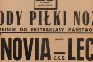 Plakat z sezonu 1947 ze spotkania 1947.11.23 Lechia Gdańsk-Tarnovia Tarnów