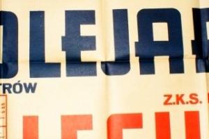 Plakat z sezonu 1950 ze spotkania 1950.04.02 Lechia Gdańsk-Kolejarz Ostrów
