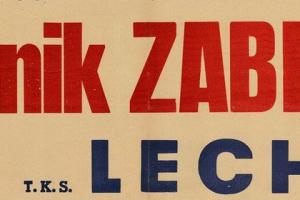 Plakat z sezonu 1956 ze spotkania 1956.06.17 Lechia Gdańsk-Górnik Zabrze