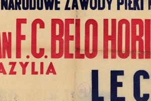 Plakat z sezonu 1956 ze spotkania 1956.10.10 Lechia Gdańsk-American Belo Horizonte (Brazylia)