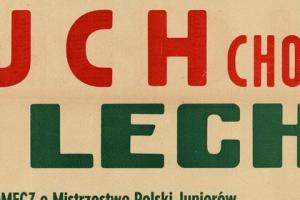 Plakat z sezonu 1957 ze spotkania 1957.06.30 Lechia Gdańsk-Ruch Chorzów