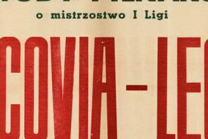 Plakat z sezonu 1958 ze spotkania 1958.04.13 Lechia Gdańsk-Cracovia