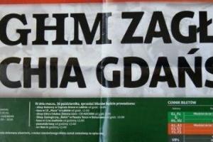 Plakat z sezonu 2013/14 ze spotkania 2013.10.30 Zagłębie Lubin-Lechia Gdańsk