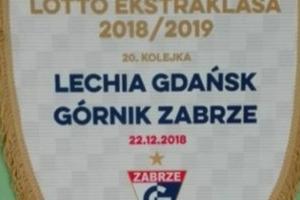 Proporczyk z sezonu 2018/2019 ze spotkania 2018.12.22.Lechia Gdańsk-Górnik Zabrze